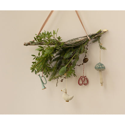 Maileg julepynt, metalophæng, Kringle m striber