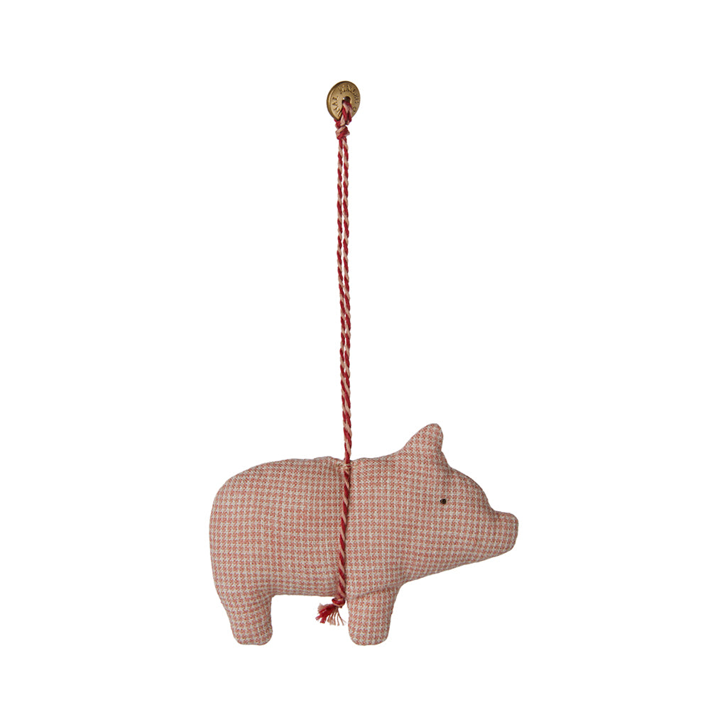 Maileg julepynt, Stofophæng, Gris - Ternet rosa 