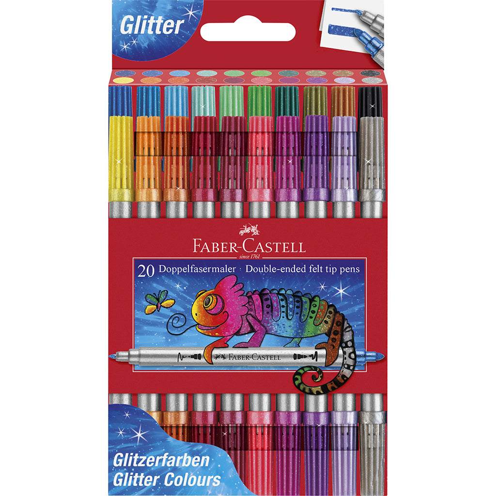 Faber-Castel, Tuscher med glimmer 20 stk – dobbeltsidet