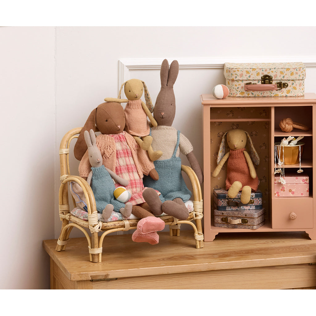 Maileg kanin str. 1, cremegul - Strikket kjole