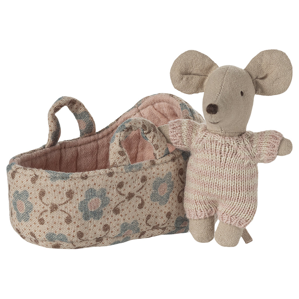 Maileg Babymus i babylift, Rose