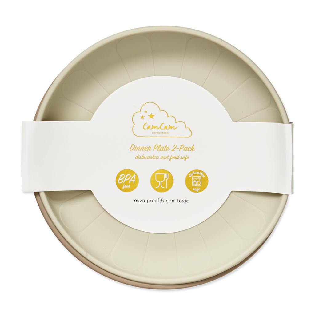 Cam Cam flad tallerken, 2-pak, Flower plates - Earth mix