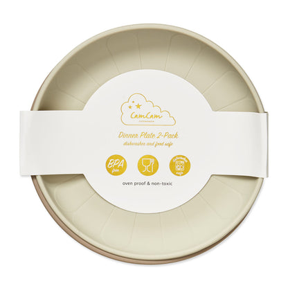 Cam Cam flad tallerken, 2-pak, Flower plates - Earth mix