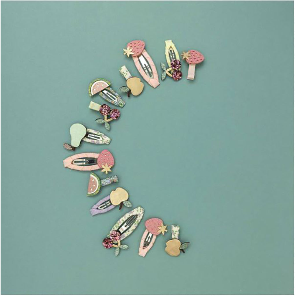 Mimi &amp; Lula 5 hårspænder, Fruit salad mini klikspænder