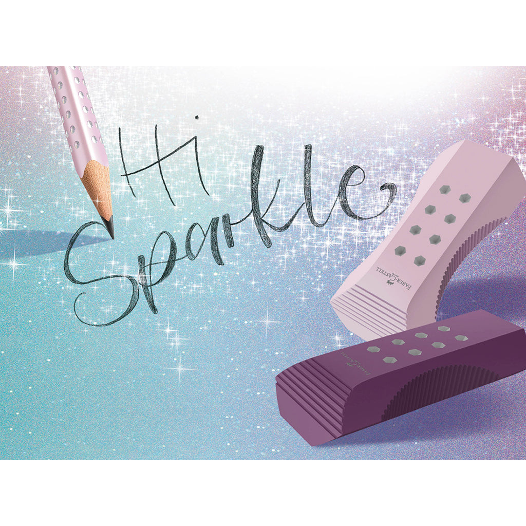 Faber-Castell viskelæder m glimmer, 3 ass. farver