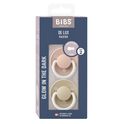 Bibs De Lux 2-pak, sut i latex, str. 2, Blush GLOW/Vanilla GLOW