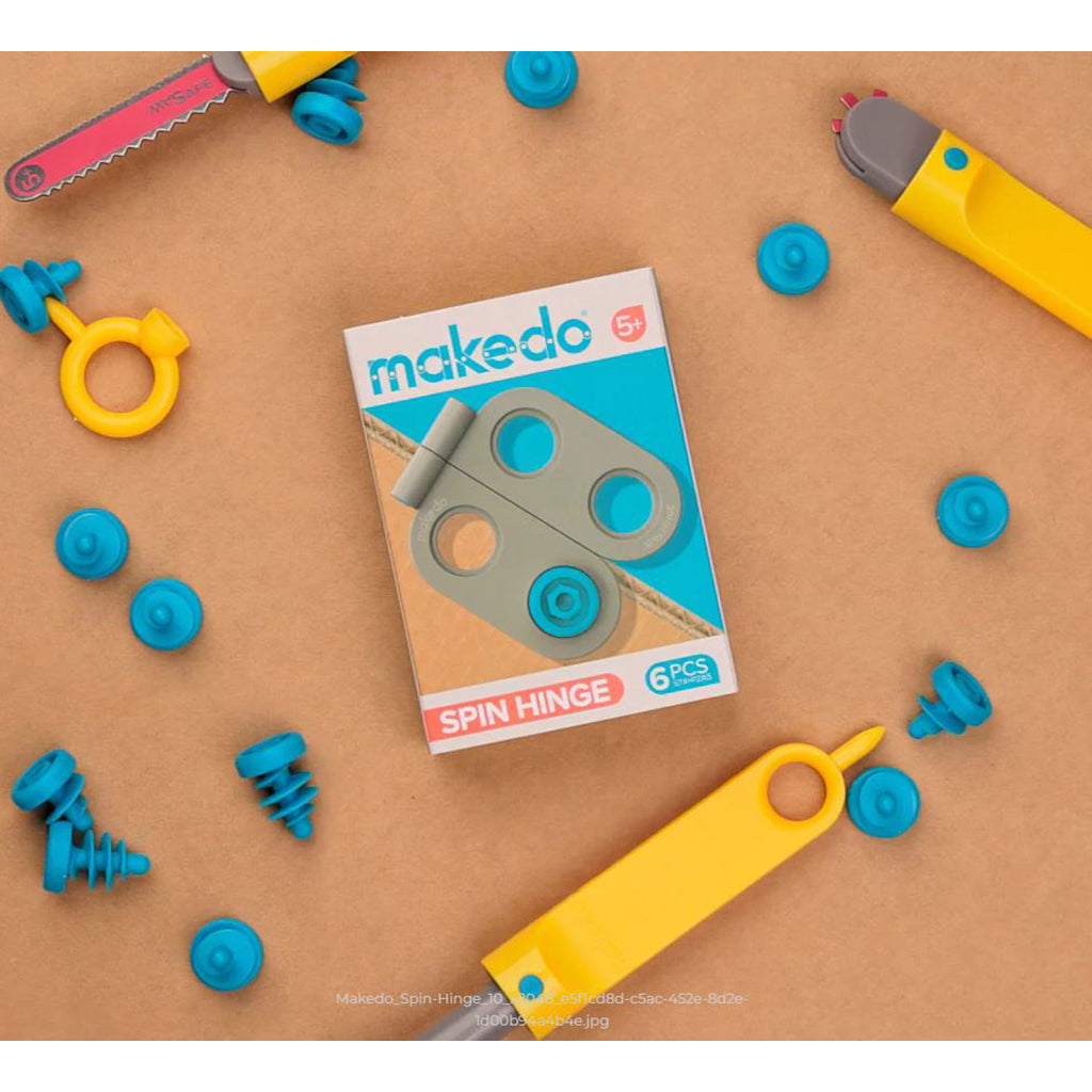 Makedo Spin Hinge, Hængsler til byg-selv i pap - 6 stk.