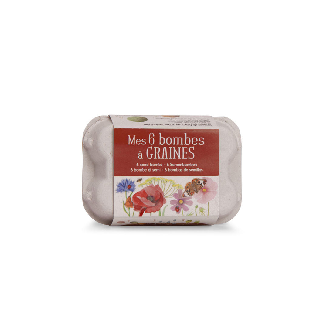 Moulin Roty, Sæt med 6 frøkugler - Vilde blomster