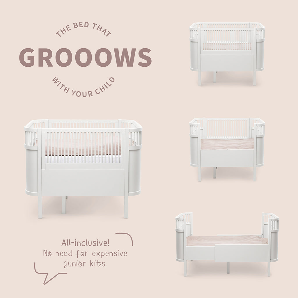 Sebra Seng Baby &amp; Junior - klassisk hvid