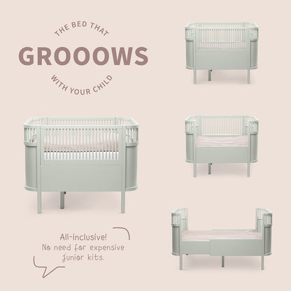Sebra seng, baby og Jr. - Mist green