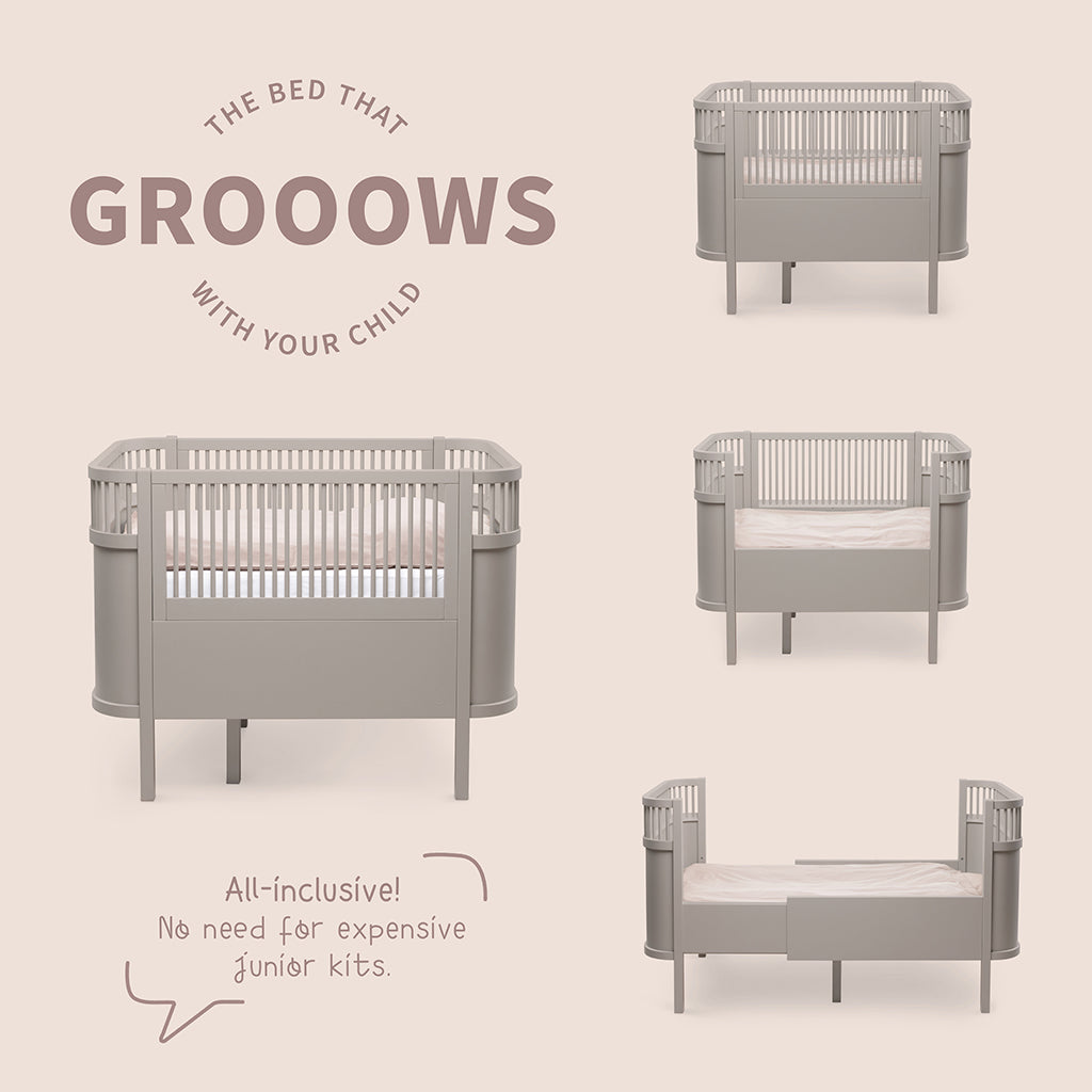 Sebra seng, baby og Jr. - Jetty beige