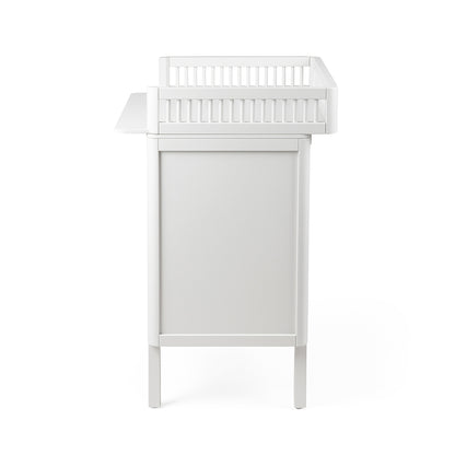 Sebra puslebord i træ, 2-i-1 design m. skuffer - Classic white