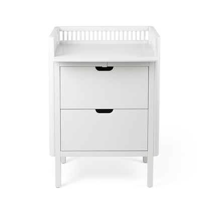 Sebra puslebord i træ, 2-i-1 design m. skuffer - Classic white