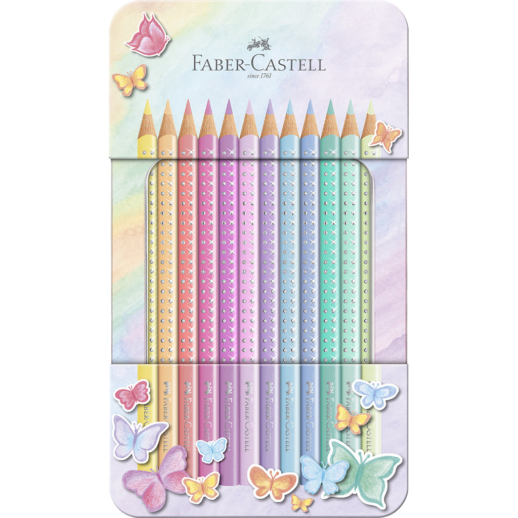 Faber-Castell, Farveblyanterle i tinæske, Sparkle - 12 stk. - pastel