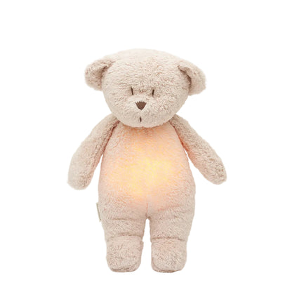 Moonie sand 2.0, økologisk Humming bamse m pink noise og lampe