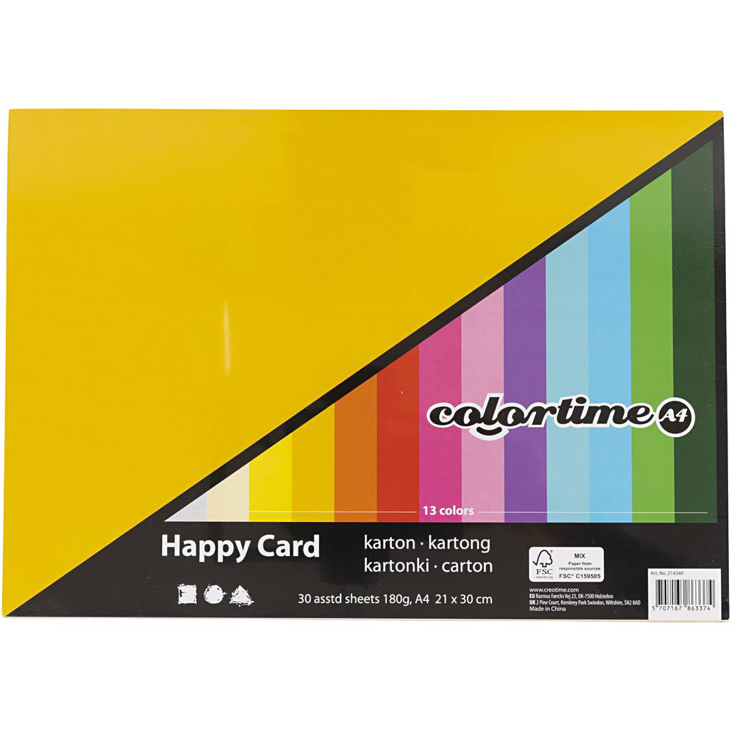 Forårskarton, A4  - Ass. farver