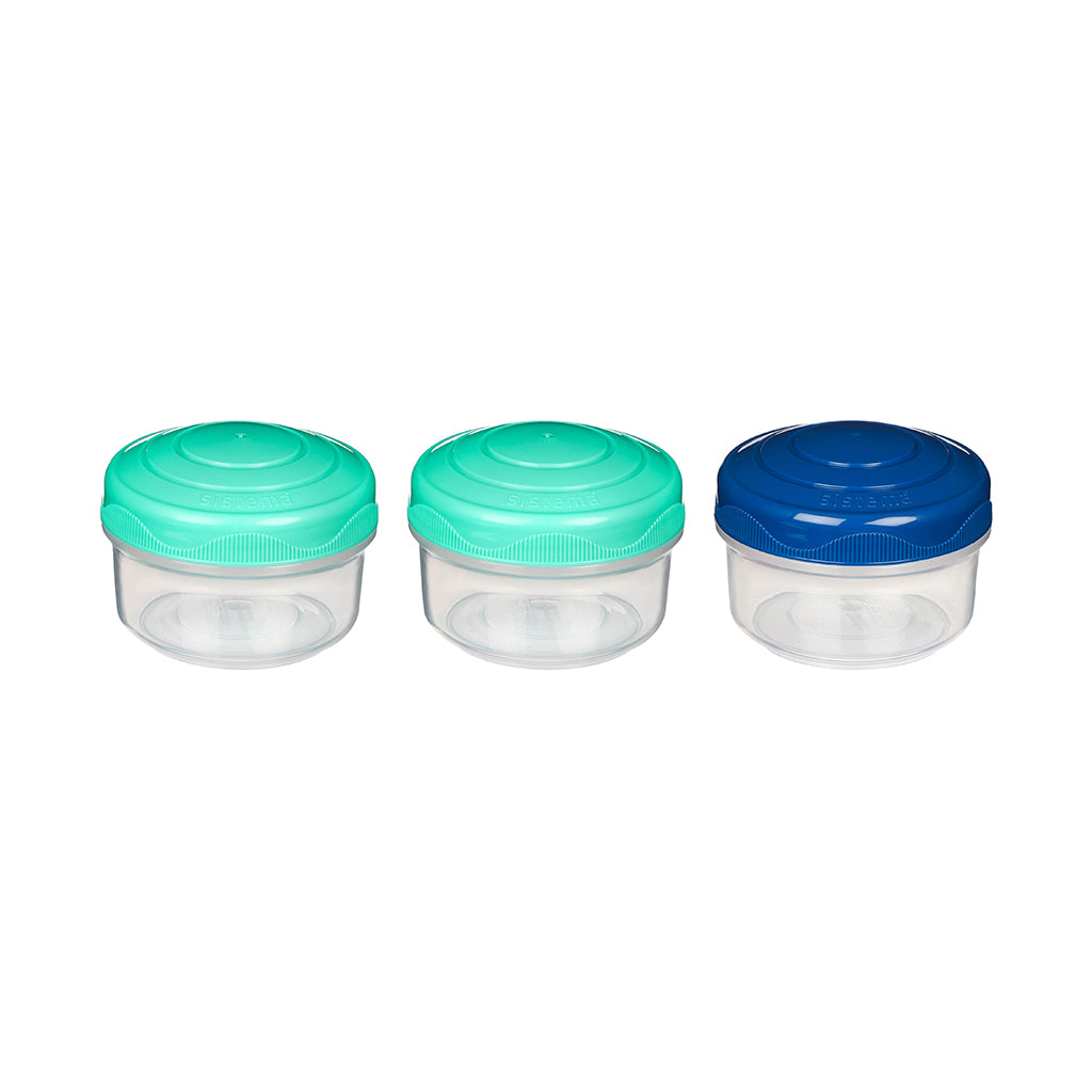 Sistema Mini Bites To Go, snackbøtter, 3-pak - 130 ml