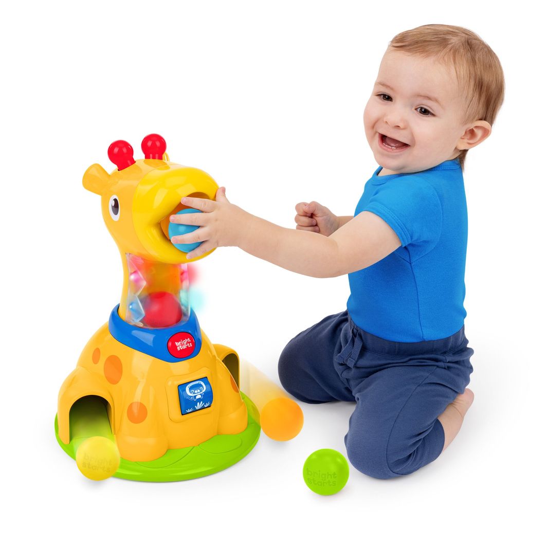 Bright Starts Babylegetøj med lys og lyd, Spinnin’ Spots Giraffe™ Boldspil
