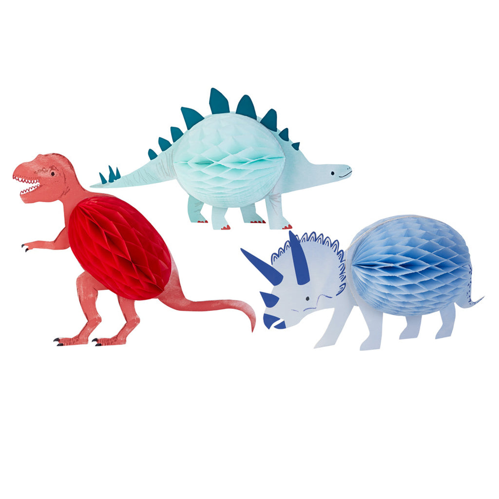 Meri Meri honeycomb decorations, Dinosaur - 3 stk