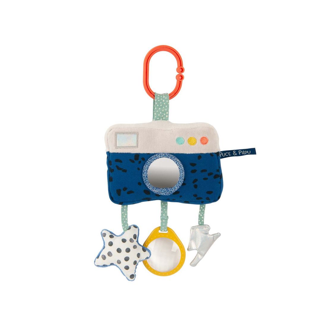 Moulin Roty Aktivitetstøjdyr med ophæng, Kamera - Puce &amp; Pilou