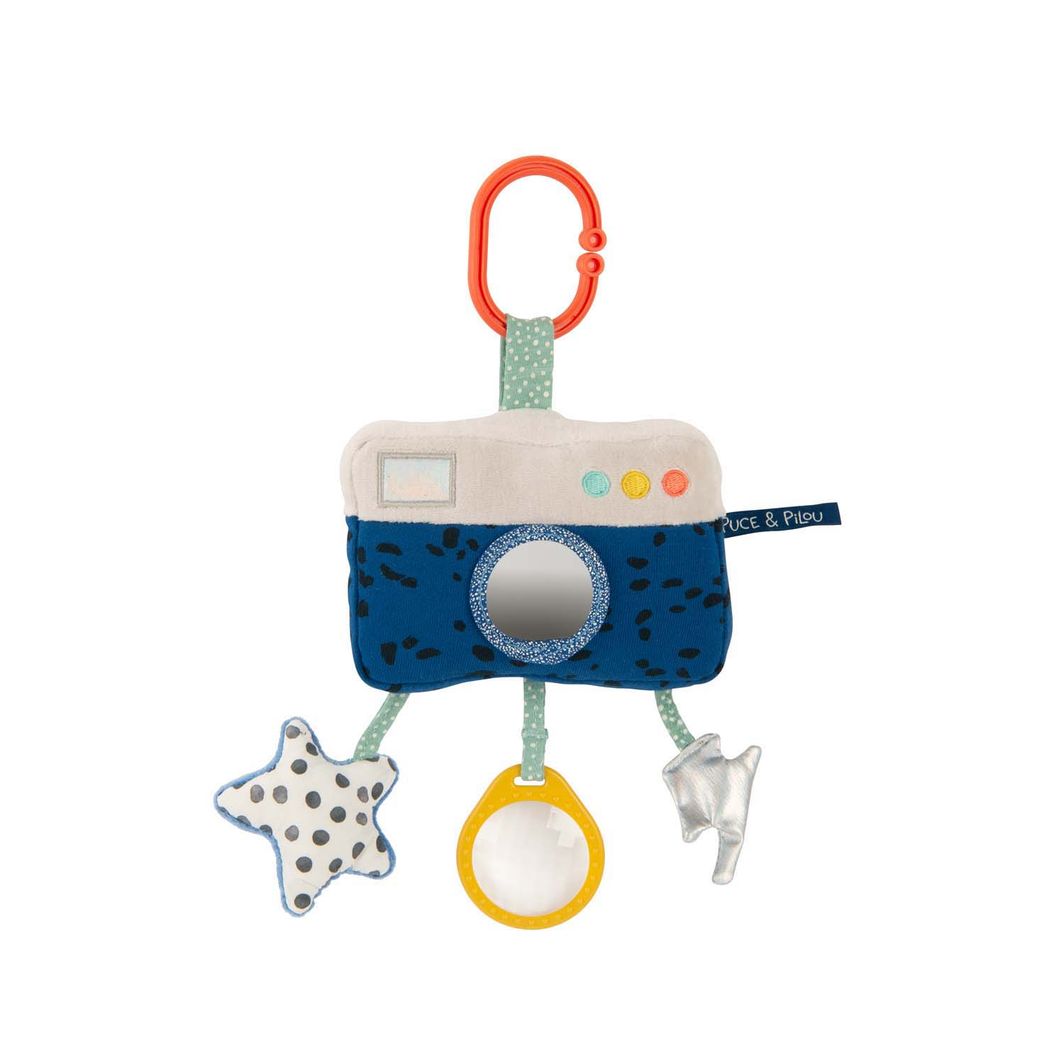 Moulin Roty Aktivitetstøjdyr med ophæng, Kamera - Puce &amp; Pilou