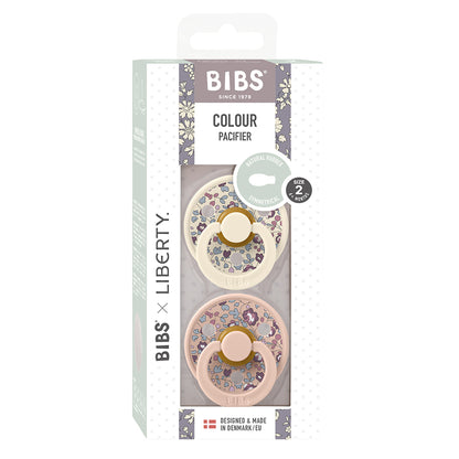 Bibs Liberty, 2-pak Colour Eloise, sutter i naturgummi, str. 2 - Blush Mix