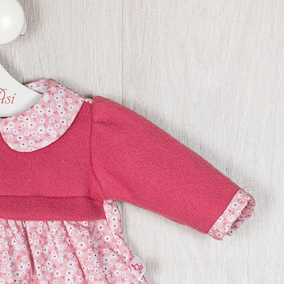 Así dukketøj til Leonora babydukke, str. 46 cm - Kjole i rosa og fucsia farver