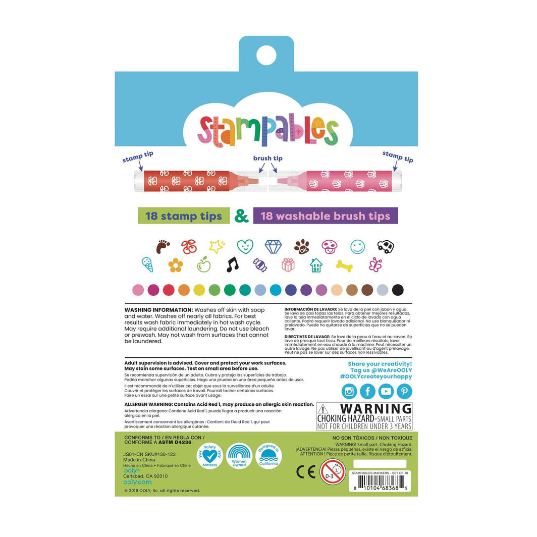 Ooly Penseltuscher med stempel 18 stk, Stampables