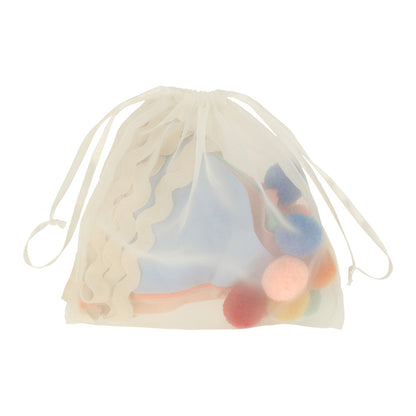 Meri Meri guirlande, Pastel flagkæde m. små pomponer 1.8 meter