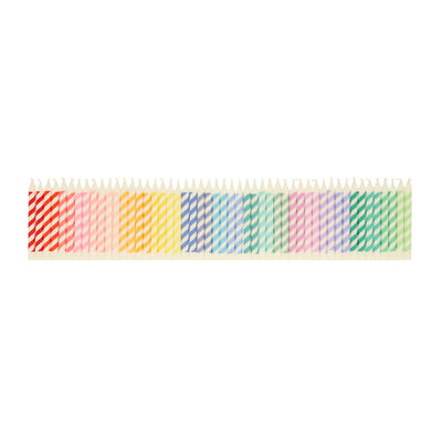 Meri Meri kagelys, Rainbow stripe, mini lys - 50 stk