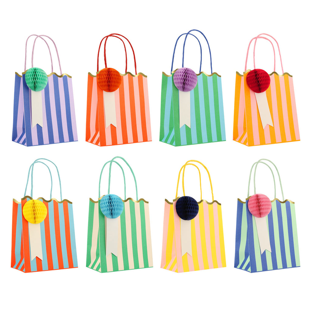 Meri Meri gaveposer, Stripe party bags - 8 stk.