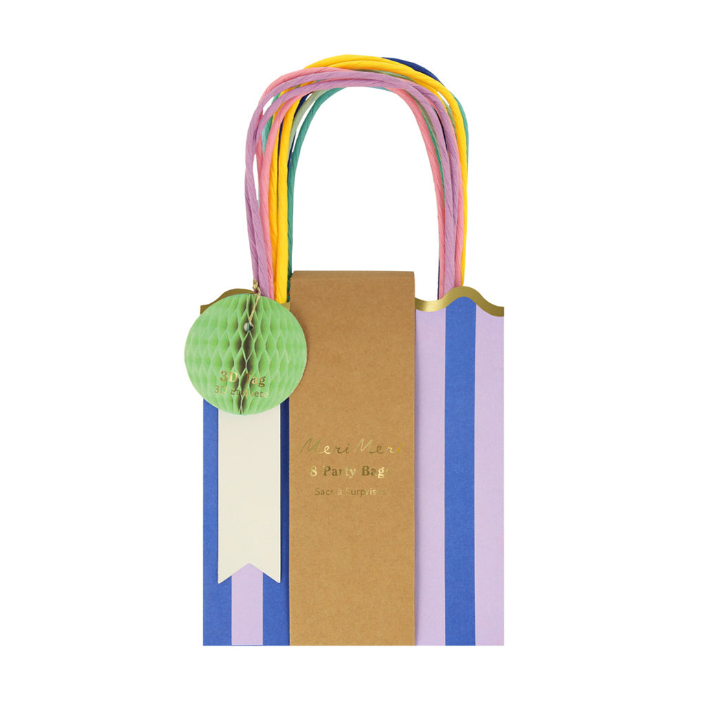Meri Meri gaveposer, Stripe party bags - 8 stk.