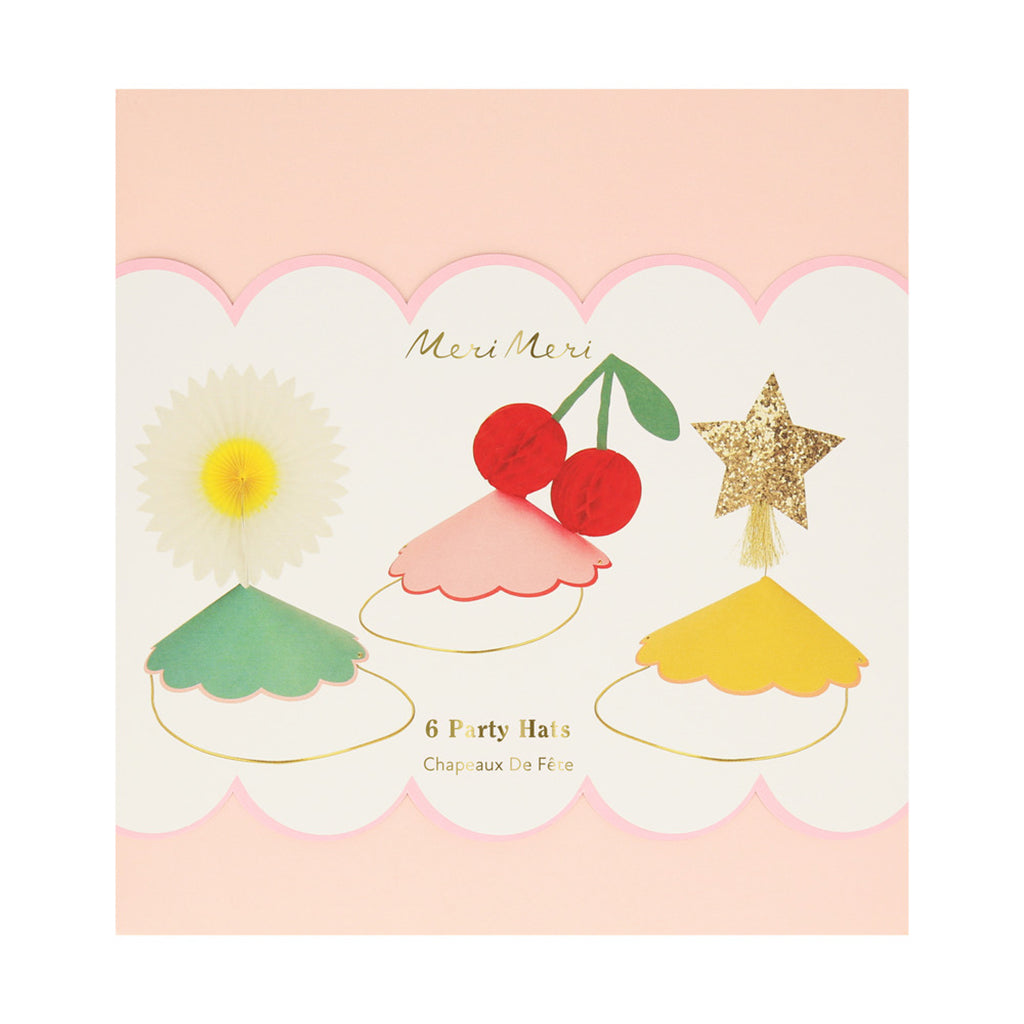 Meri Meri festhatte, Happy icons party hats  - 6 stk.