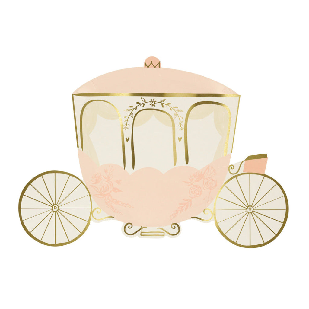 Meri Meri paptallerkener, Princess carriage - 8 stk.