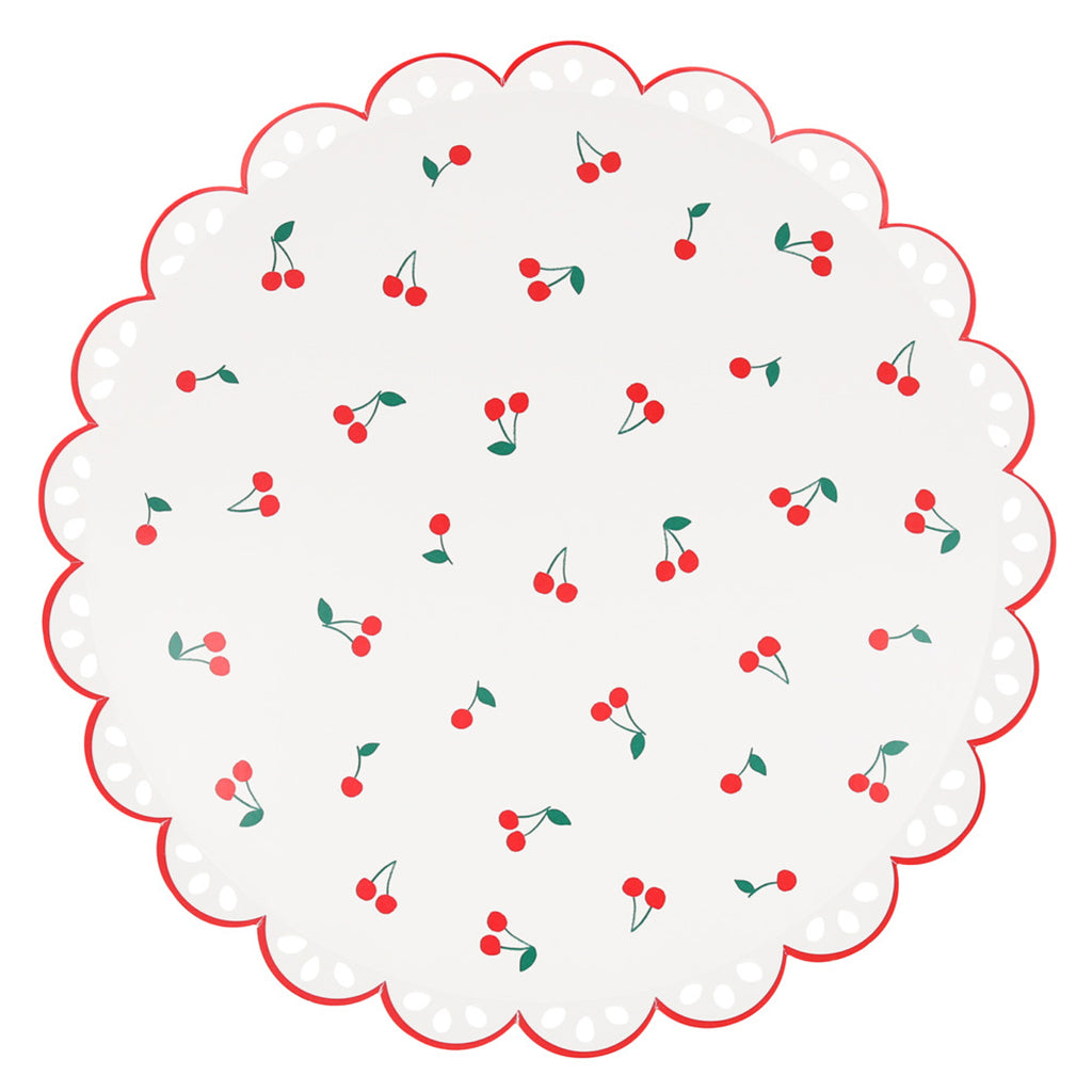 Meri Meri Paptallerkener, Str. L, Cherry - 8 stk