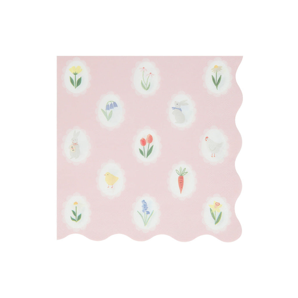 Meri Meri servietter, påske, Str. L -  Easter cameo