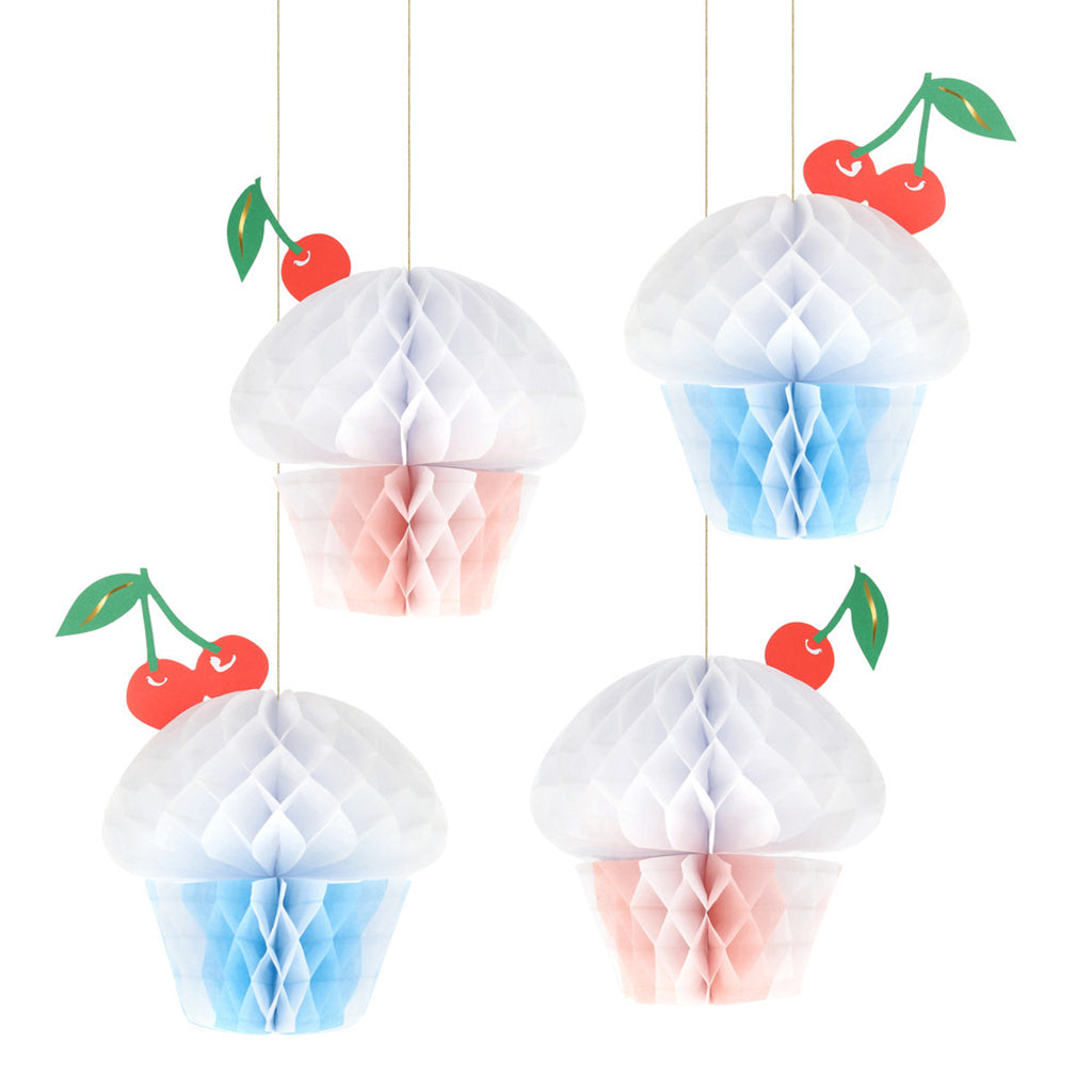 Meri Meri Honeycomb Cupcake Decorations, 4 stk