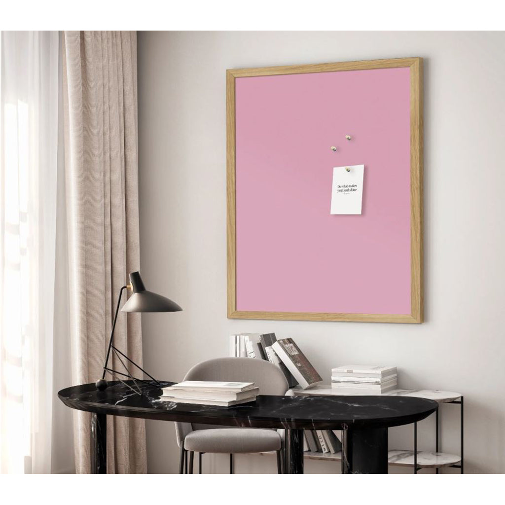 Opslagstavle m. egetræsramme, Bubblegum 62 x 42 cm