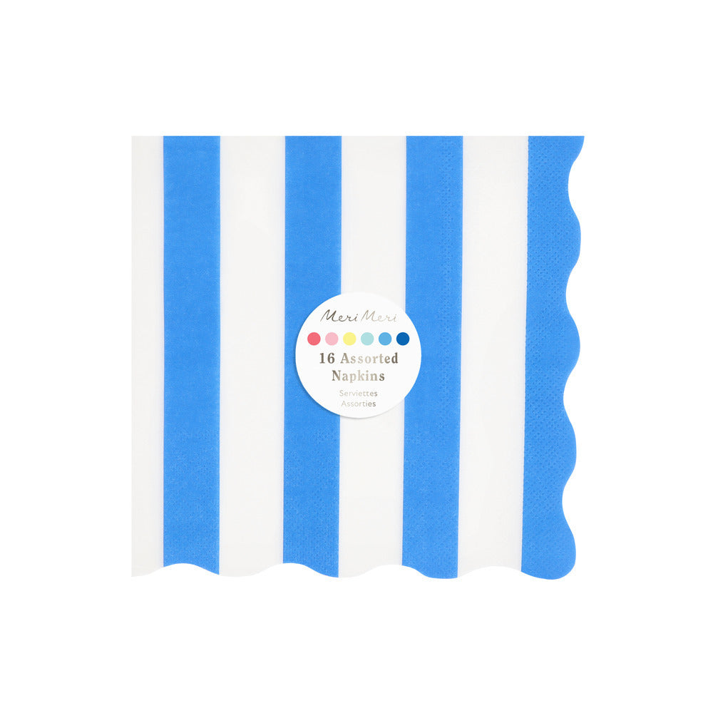 Meri Meri servietter, Beach Striped str. L - 16. stk.