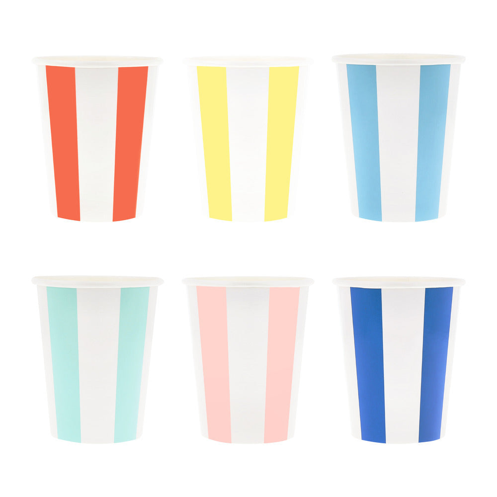 Meri Meri papkrus, Beach Striped - 8 stk.