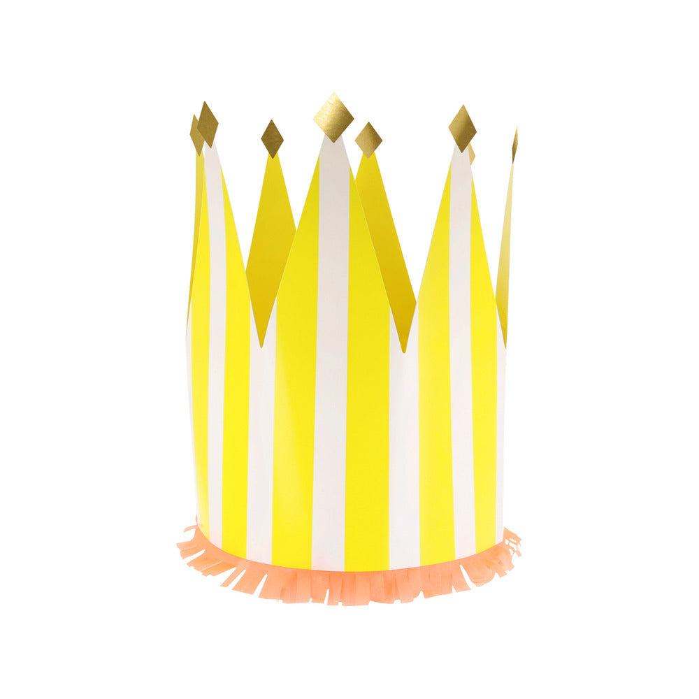 Meri Meri pap kroner, Striped - 8 stk.