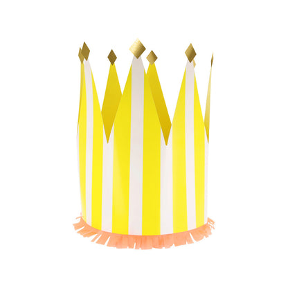 Meri Meri pap kroner, Striped - 8 stk.