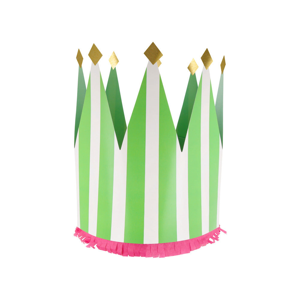 Meri Meri pap kroner, Striped - 8 stk.