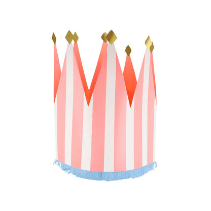 Meri Meri pap kroner, Striped - 8 stk.