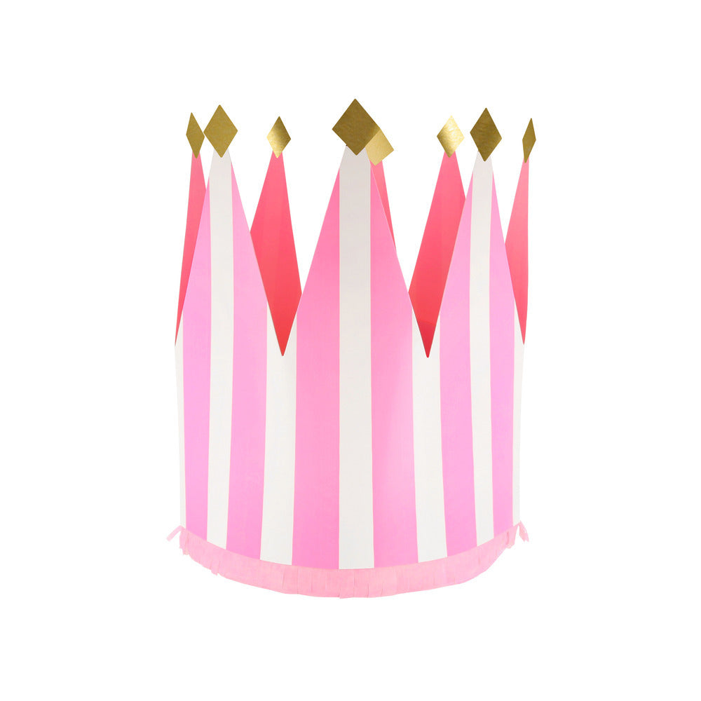 Meri Meri pap kroner, Striped - 8 stk.
