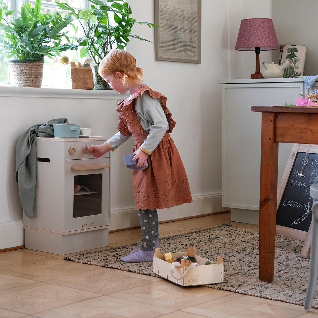 Sebra Kidchen komfur i træ, Beige,