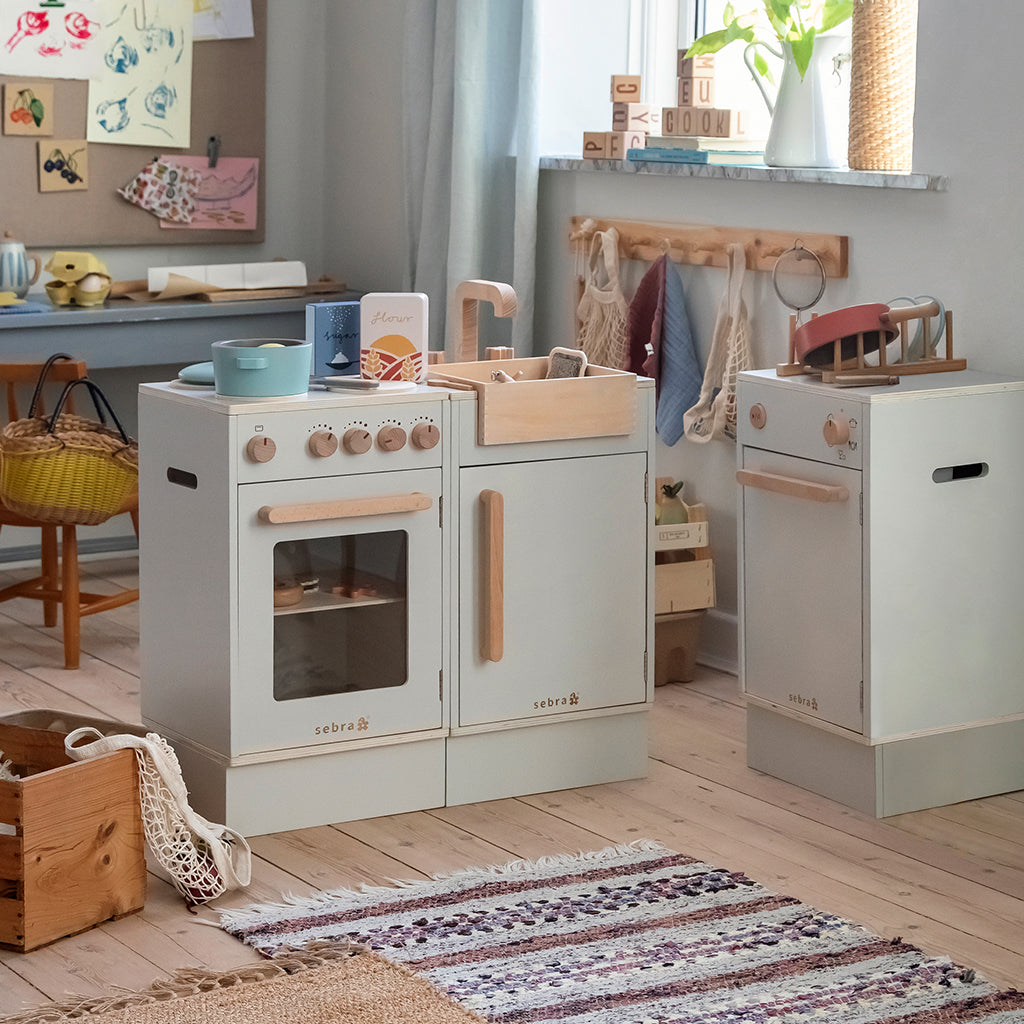 Sebra Kidchen vaskeskab i træ, Beige