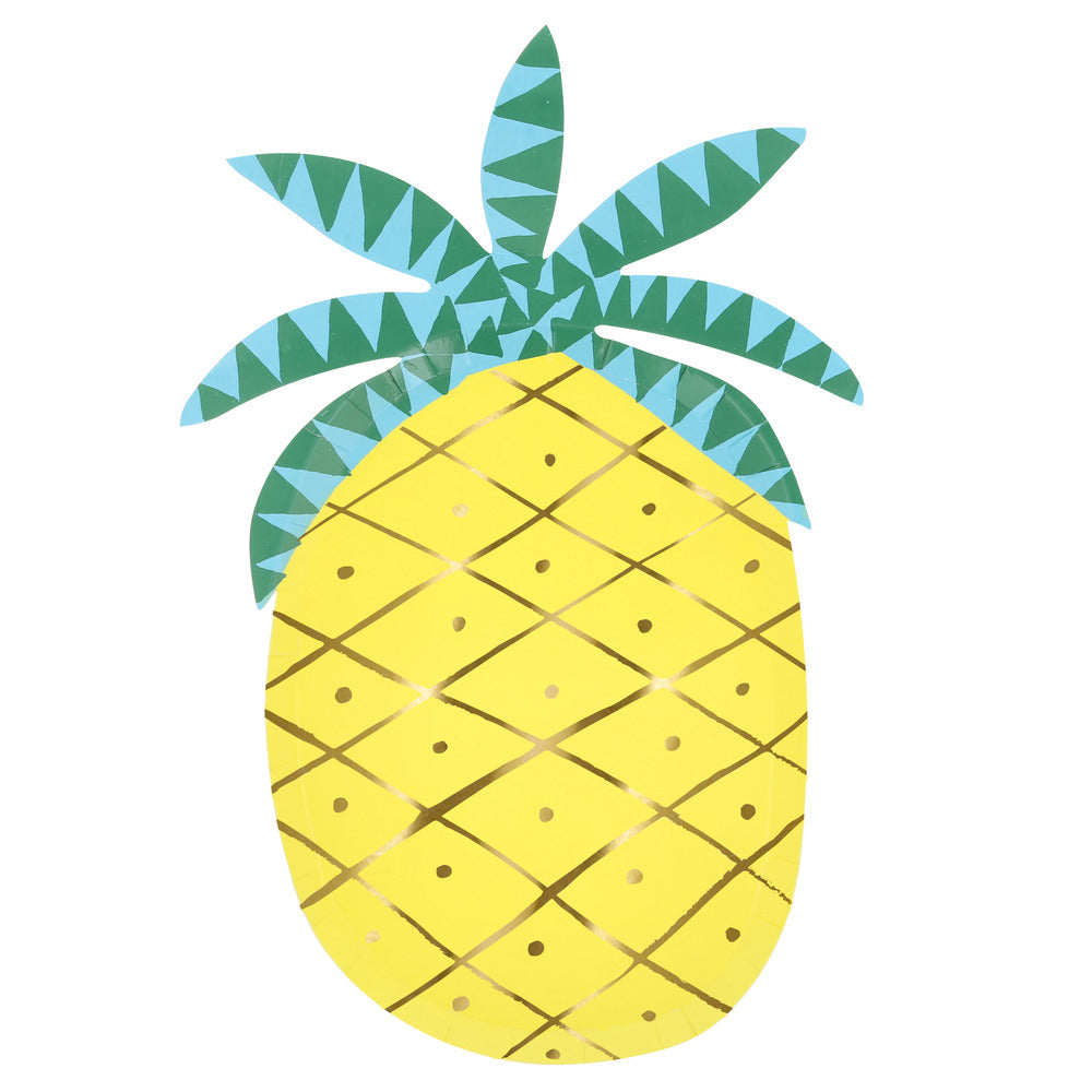 Meri Meri paptallerkner - Pineapple - 8 stk.
