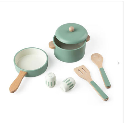 Sebra køkkengrej i træ, Køkkengryde og -pande sæt