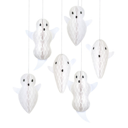 Meri Meri Halloween spøgelser, Hanging Ghost Decorations, 6 stk.